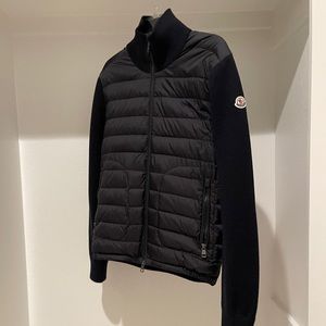 MENS MONCLER ZIP KNIT CARDIGAN PUFFER